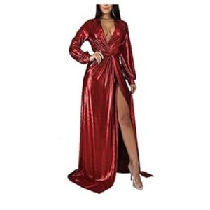 Red Metallic Dress